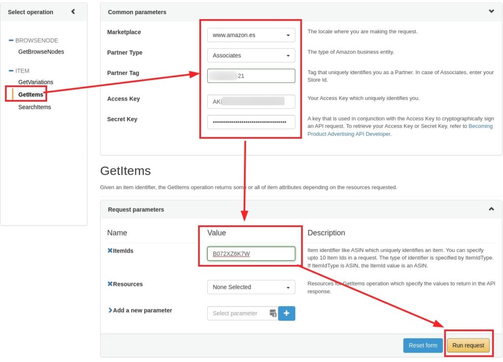 AWS Paapi5 API scratchpad